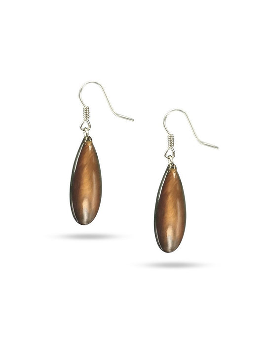 TREASURE ISLAND COLLECTION Dewdrop Mother-of-Pearl Earrings - Chocolate Rose 7