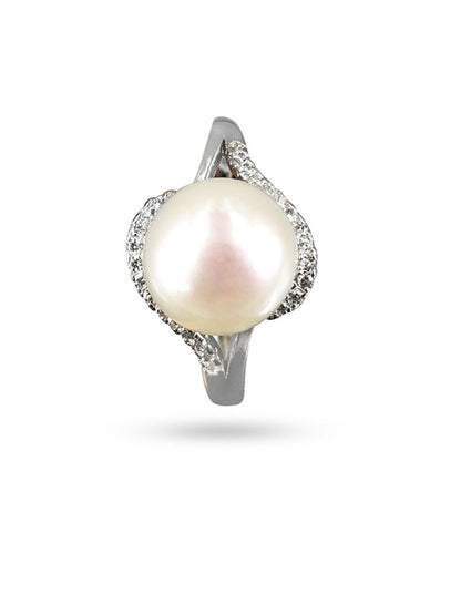 BORA BORA COLLECTION Cumbia Diamond Encrusted White Pearl Ring - Avani Jewelry