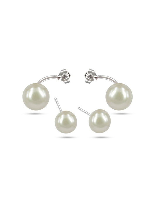 BORA BORA COLLECTION Double Stud Pearl Earrings - Avani Jewelry
