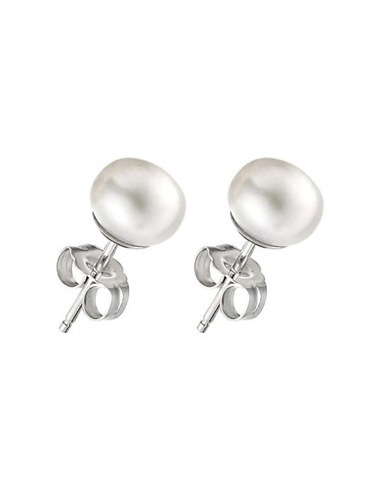 BORA BORA COLLECTION Pearl Stud Earrings on 14K White Gold Filled Posts - Avani Jewelry