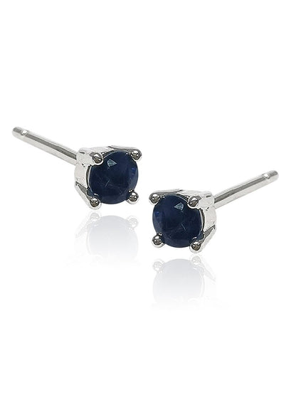 Brontë 0.40 Carat Natural Blue Sapphire Round Stud Earrings - Avani Jewelry
