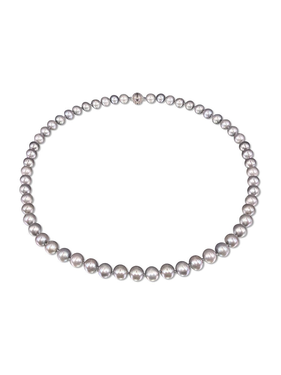 BUA BAY COLLECTION 7-8mm Silver-Gray Pearl Necklace - Avani Jewelry