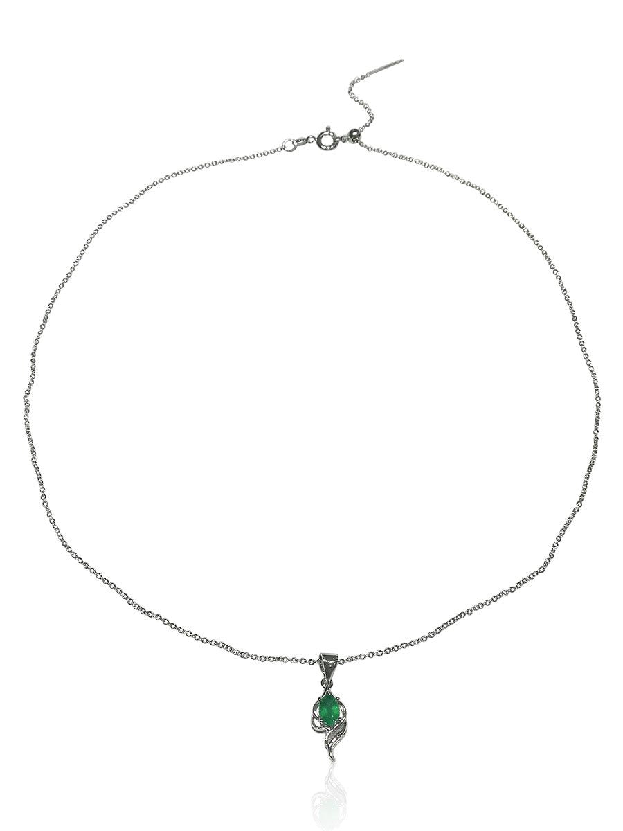 Danika 0.51 Carat Natural Emerald Oval Pendant - Avani Jewelry