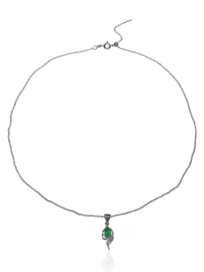 Danika 0.51 Carat Natural Emerald Oval Pendant - Avani Jewelry