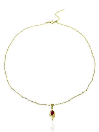 Danika 0.70 Carat Natural Ruby Oval Pendant - Avani Jewelry