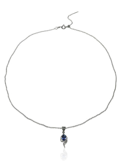 Danika 0.75 Carat Natural Blue Sapphire Oval Pendant - Avani Jewelry