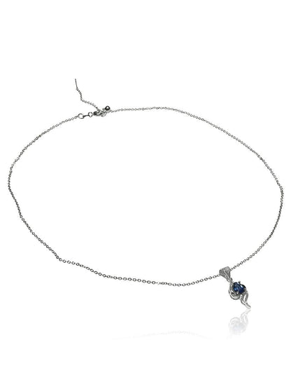 Danika 0.75 Carat Natural Blue Sapphire Oval Pendant - Avani Jewelry