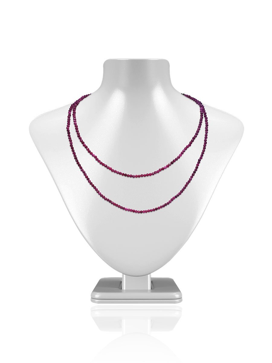 Everleigh 60 Carat Natural Ruby 36 Inch Necklace - Avani Jewelry