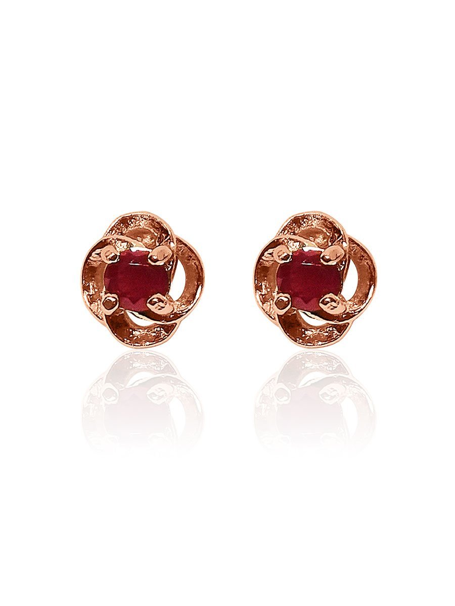 Juniper 0.40 Carat Natural Ruby Round Stud Earrings - Avani Jewelry