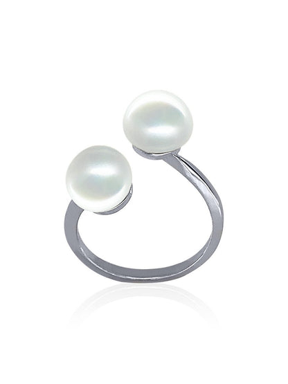 Make Waves™ Signature Mulberry Silk Twilly & Pearl Cocktail Ring - Avani Jewelry