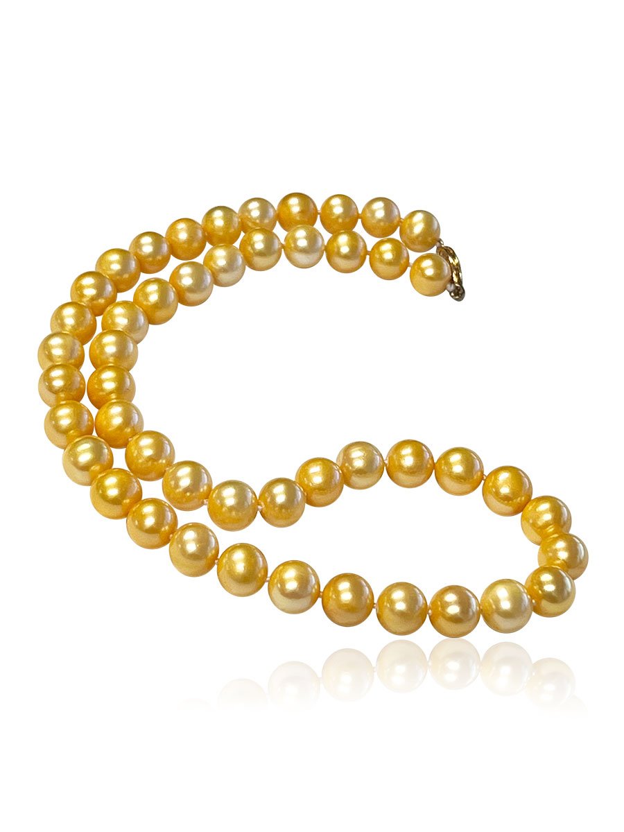 MARIA-THERESA REEF COLLECTION Limited Edition 9-10mm Marigold Pearl Necklace - Avani Jewelry