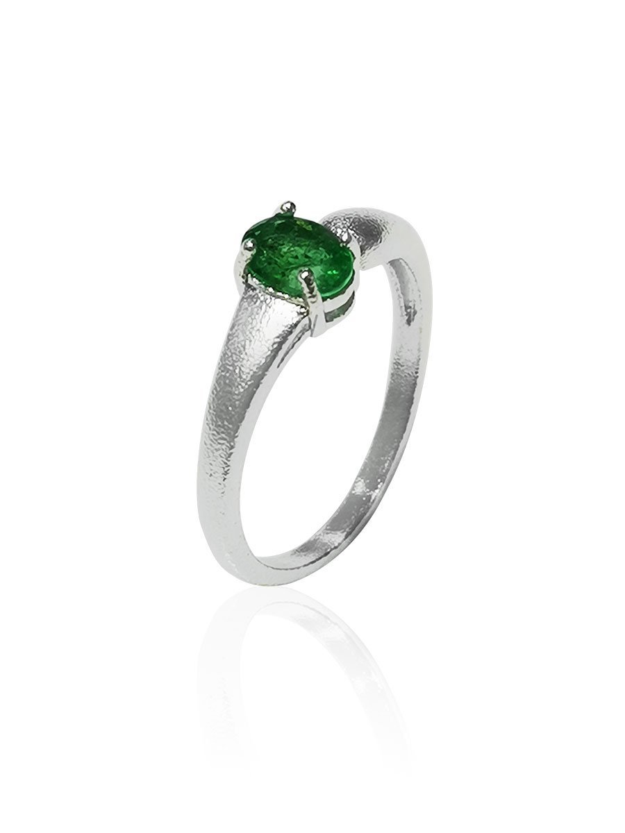 Morrigan 0.51 Carat Natural Emerald Oval Ring - Avani Jewelry