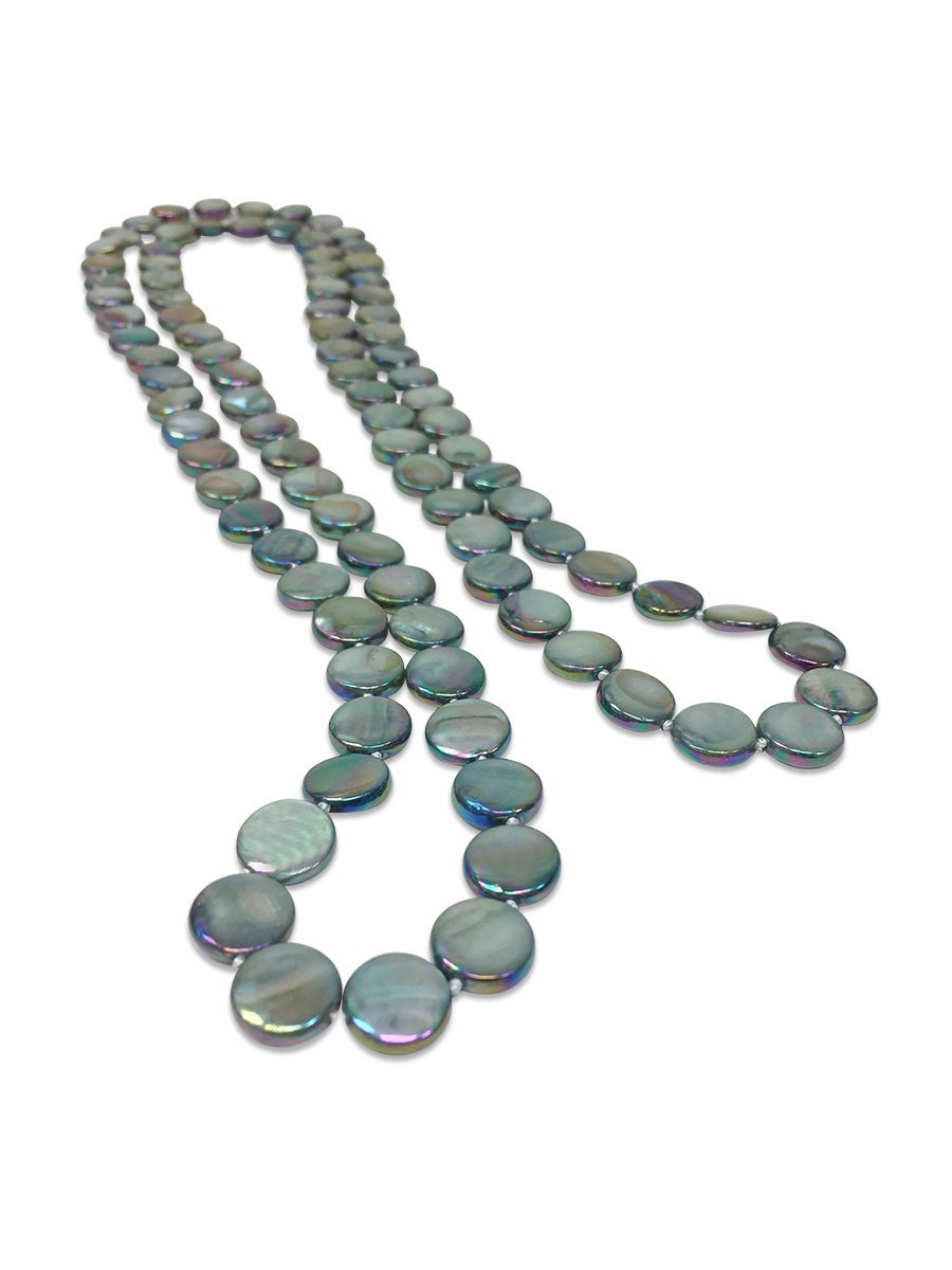 OYSTER BAY COLLECTION Double Strand Mother-of-Pearl Necklace - Mermaid Green - Avani Jewelry