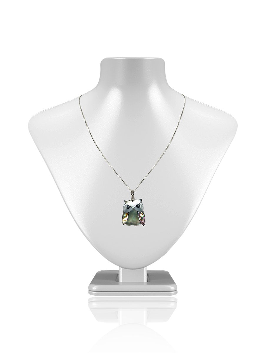 OYSTER BAY COLLECTION South Sea Mother-of-Pearl & Pāua Owl of Hawaii Pendant - Avani Jewelry