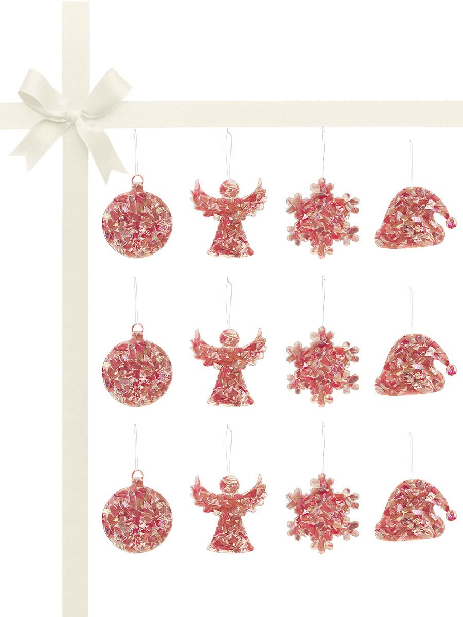 Pink Abalone Christmas Bauble Gift Set of 12 - Avani Jewelry