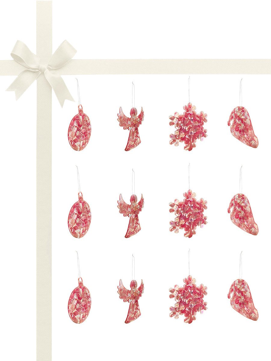 Pink Abalone Christmas Bauble Gift Set of 12 - Avani Jewelry
