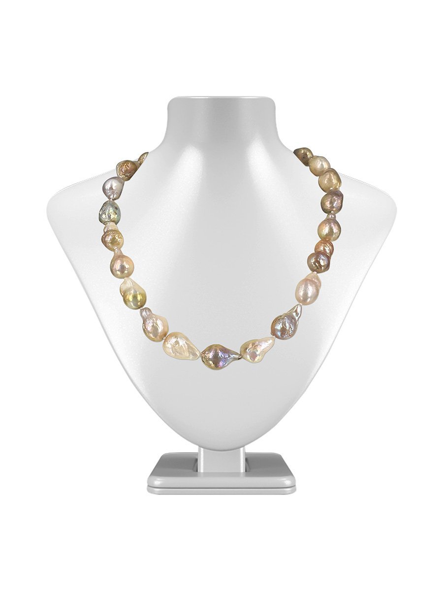 POLYNESIA COLLECTION 10-15mm Pink Champagne Baroque Pearl Necklace - Avani Jewelry