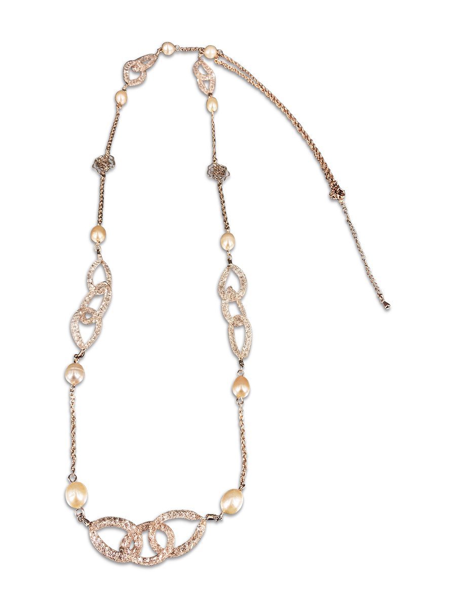 ROSE ATOLL COLLECTION 18K Gold Filled Pearl & Swarovski Statement Necklace - Avani Jewelry