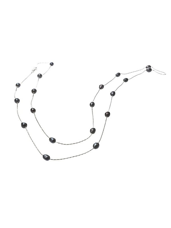 ROSE ATOLL COLLECTION Double Strand Black Pearl Necklace - Avani Jewelry