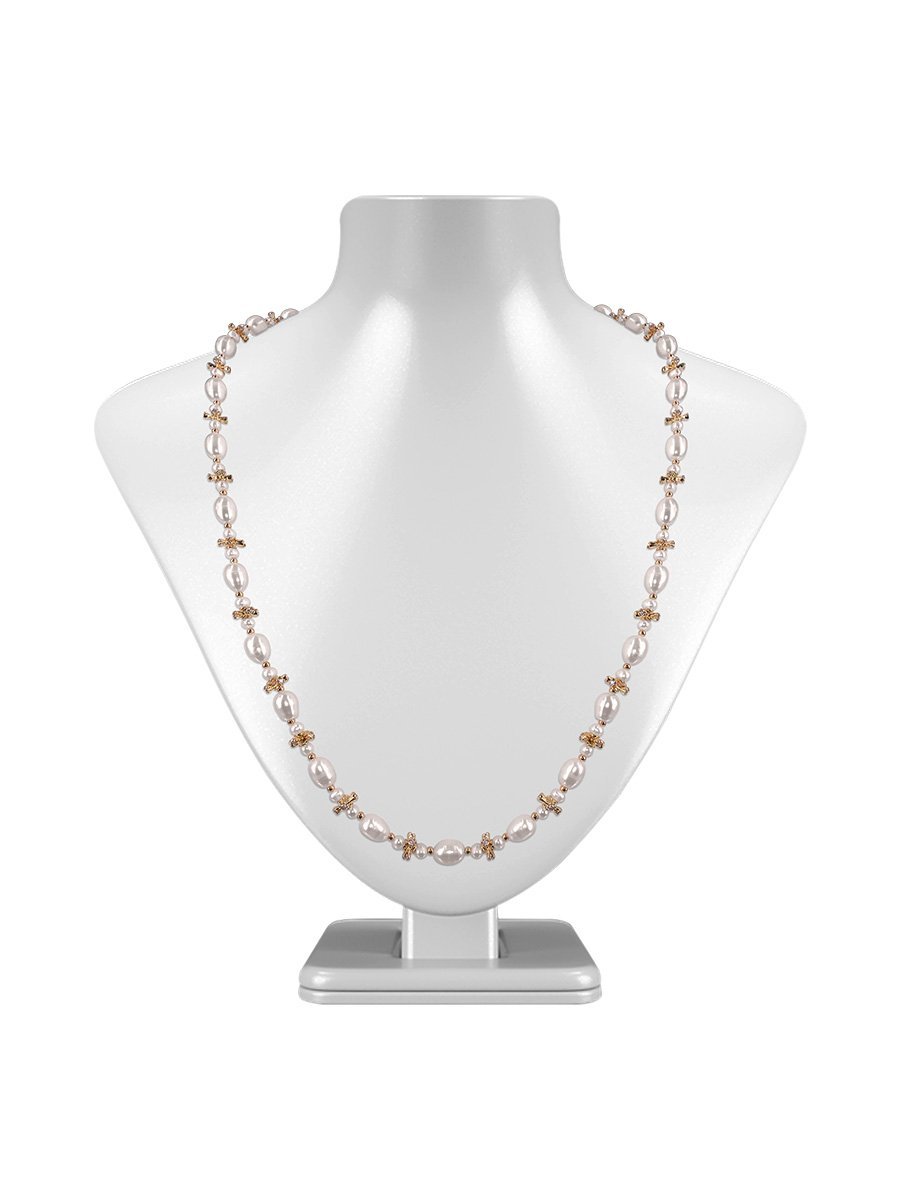 ROSE ATOLL COLLECTION Pearl & Swarovski 18K Yellow Gold Filled Versatile Necklace - Avani Jewelry