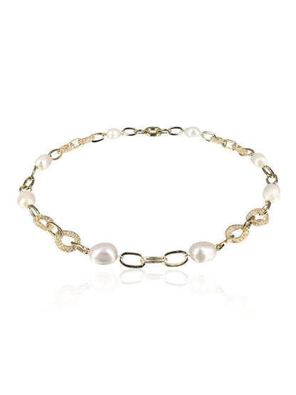 ROSE ATOLL COLLECTION Soufflé Pearl & Swarovski Necklace - Avani Jewelry