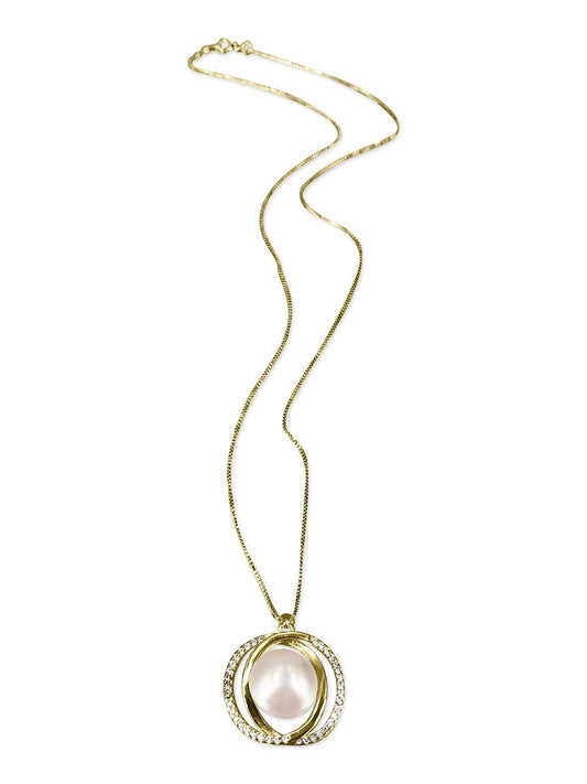 ROYAL FALLS COLLECTION Diamond Encrusted Tennessee Waltz Pearl Pendant - Avani Jewelry