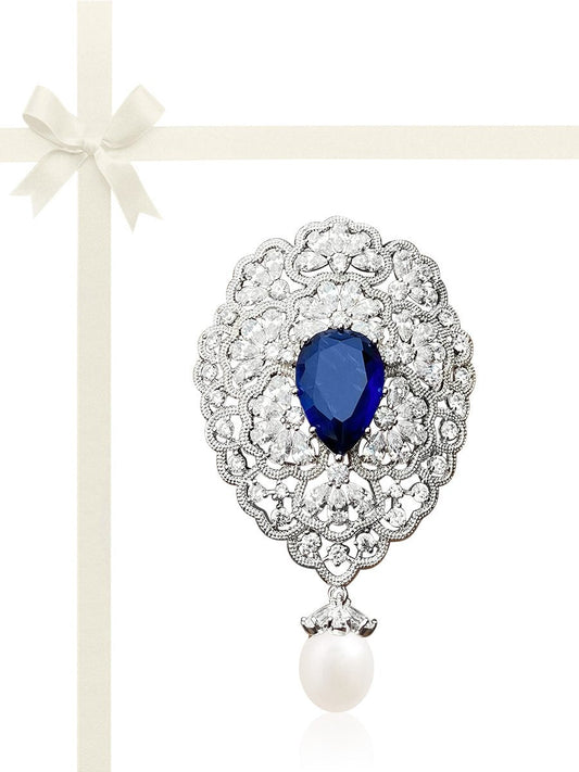 ROYAL FALLS COLLECTION Diana Pearl Brooch & Pendant Gift Set - Avani Jewelry