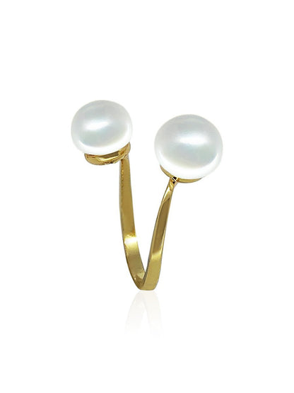 Sinharaja Mulberry Silk Twilly & Pearl Cocktail Ring - Avani Jewelry