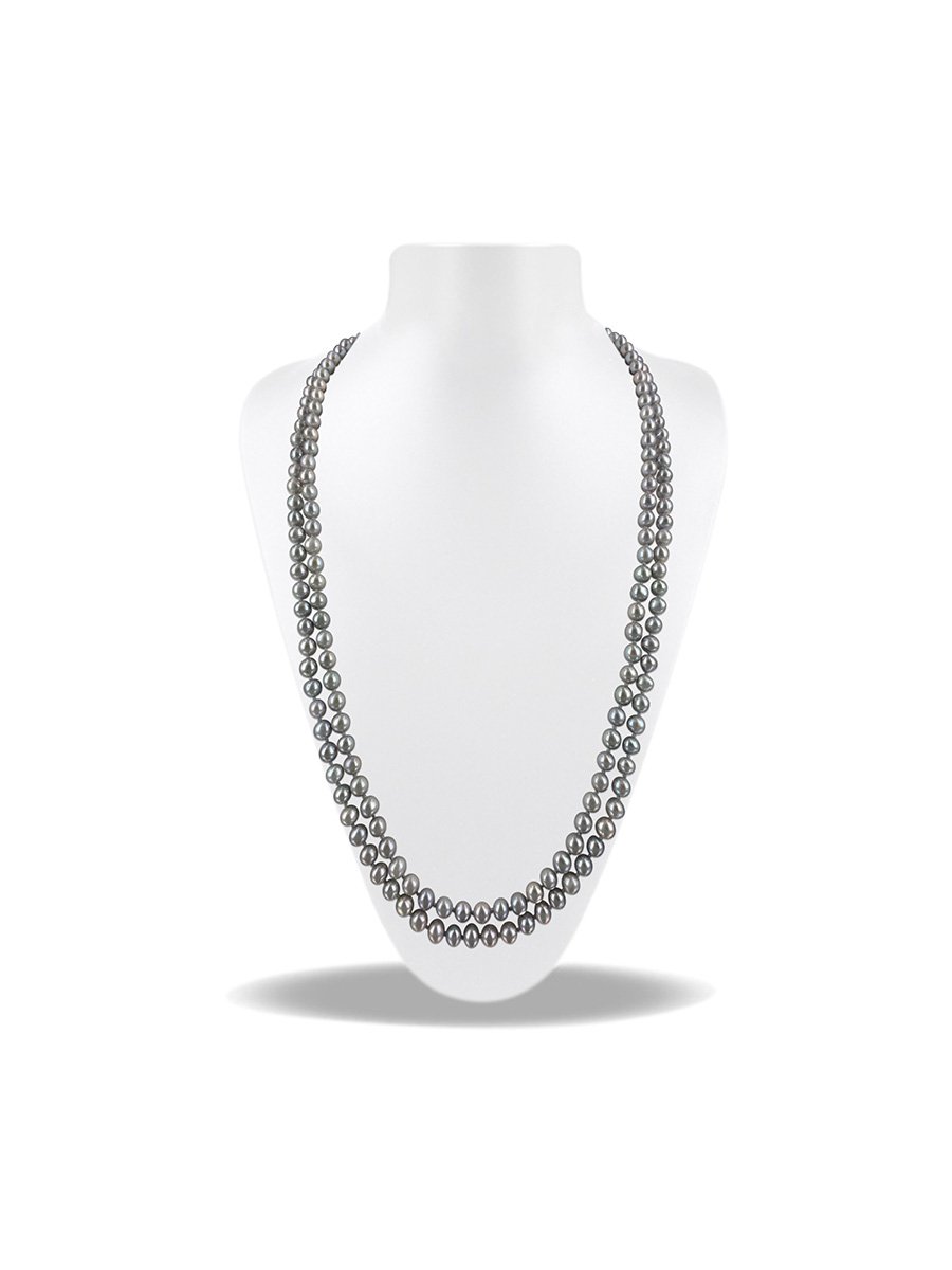 SOCIETY ISLANDS COLLECTION Heather Gray 200 Pearl Necklace - Avani Jewelry
