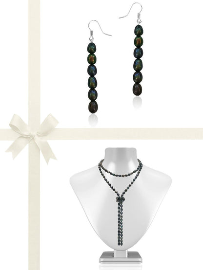 SOCIETY ISLANDS COLLECTION Statement Necklace & Earring Gift Set - After-Dark - Avani Jewelry