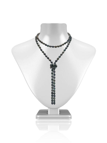 SOCIETY ISLANDS COLLECTION Waterfall Statement Necklace 120 Pearls - Avani Jewelry