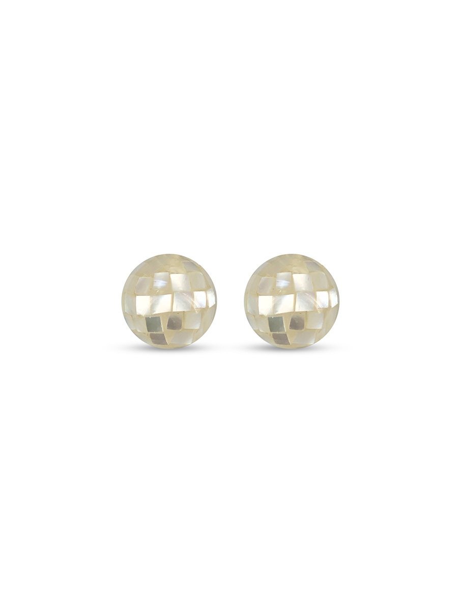 SOUTH SEA COLLECTION 10mm South Sea Mother-of-Pearl White Stud Earrings - Avani Jewelry