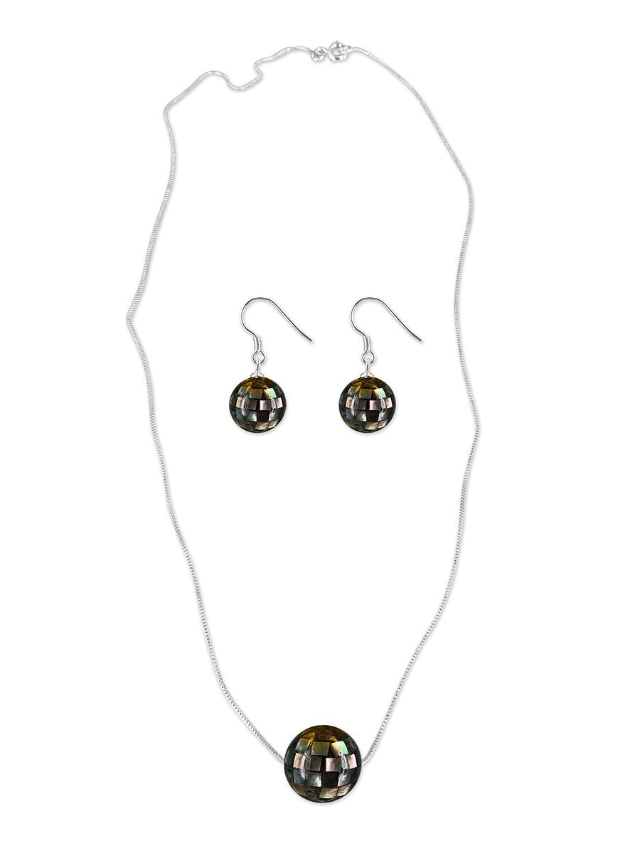 SOUTH SEA COLLECTION 12mm South Sea Mother-of-Pearl Pendant & Earring Set - Avani Jewelry