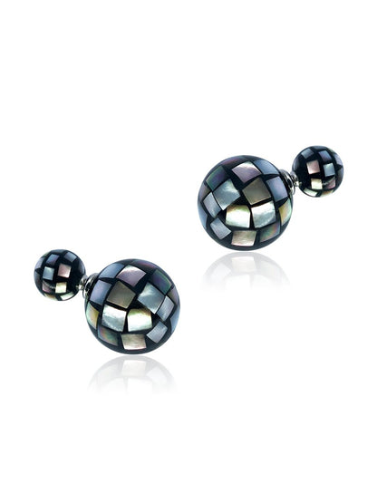 SOUTH SEA COLLECTION 14mm & 8mm Faceted Mother-of-Pearl Reversible Stud Earrings - Avani Jewelry