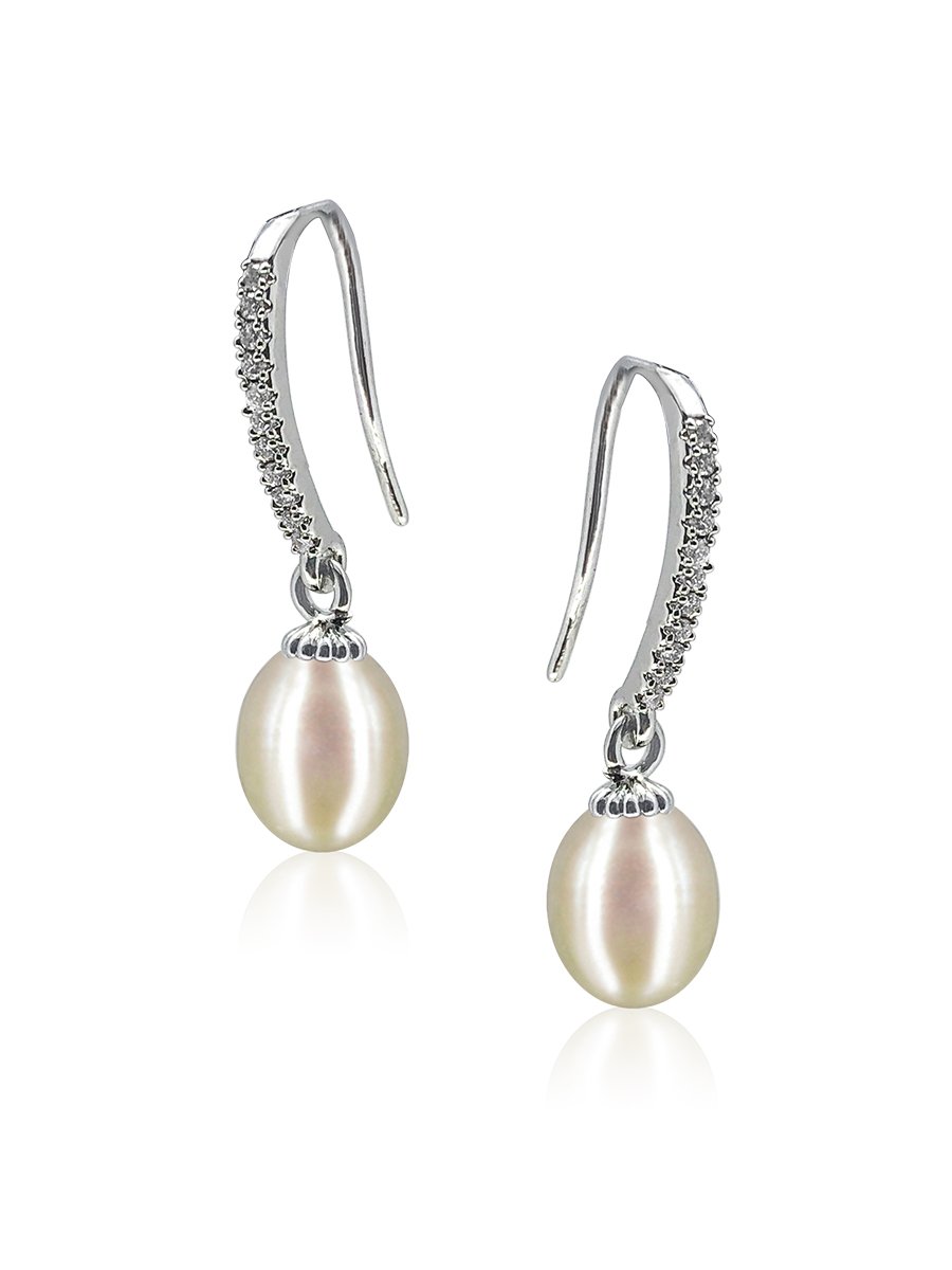SULU SEA COLLECTION Diamond Drop 10-11mm Pearl Earrings - Avani Jewelry
