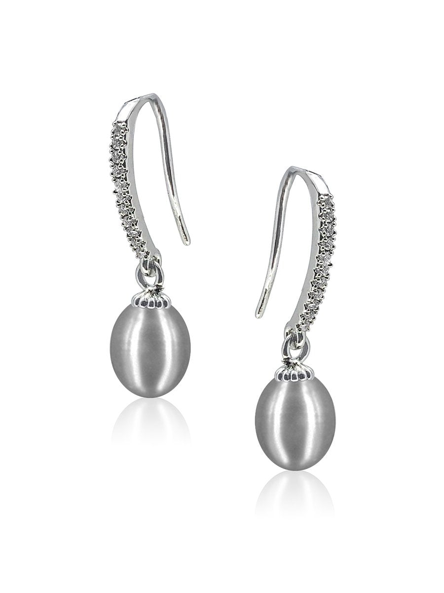SULU SEA COLLECTION Diamond Drop 10-11mm Pearl Earrings - Avani Jewelry