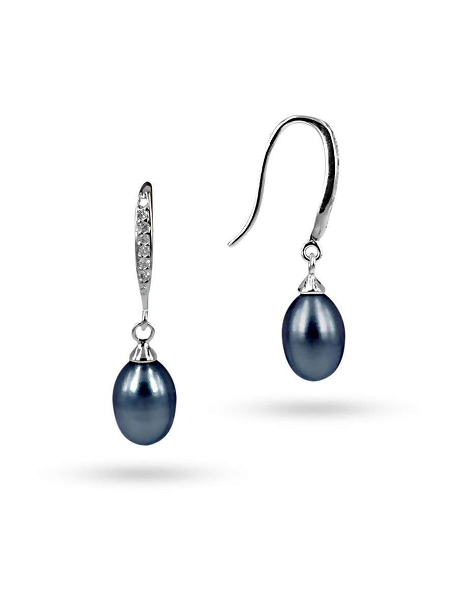 SULU SEA COLLECTION Diamond Encrusted 9-10mm Drop Pearl Earrings - Avani Jewelry
