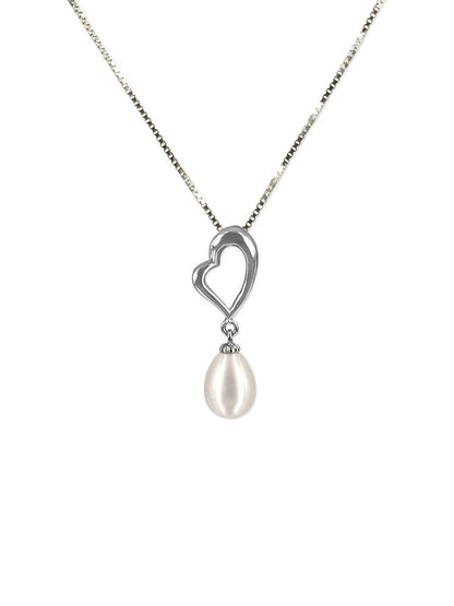 SULU SEA COLLECTION "I Love You" 18K White Gold Filled Pearl Pendant - Avani Jewelry