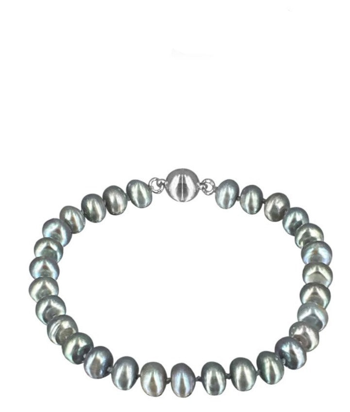 TARA ISLAND COLLECTION 7-8mm Pearl Bracelet & Earring Gift Set - Lady Gray - Avani Jewelry