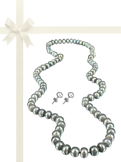 TARA ISLAND COLLECTION 7-8mm Pearl Necklace, Bracelet, & Earring Gift Set - Lady Gray 2