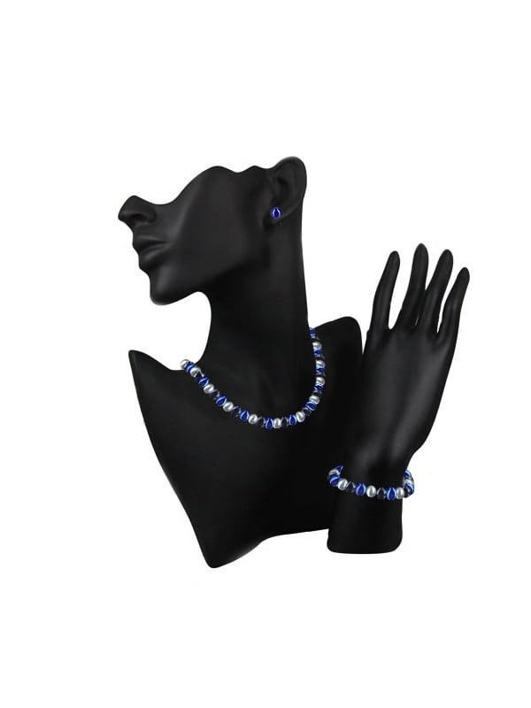 TARA ISLAND COLLECTION 7-8mm Pearl Necklace, Bracelet, & Earring Gift Set - Bondi Blue 3
