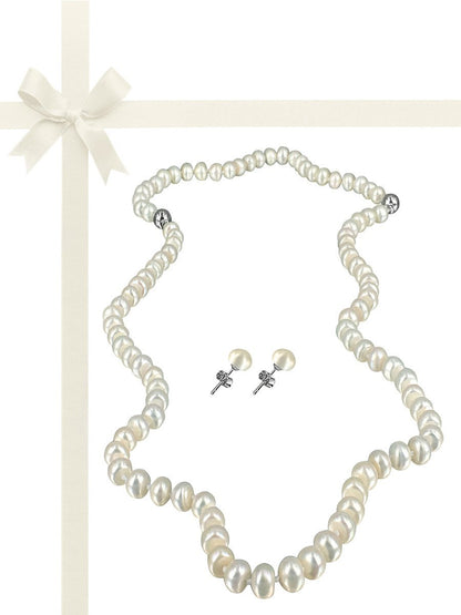 TARA ISLAND COLLECTION 7-8mm Pearl Necklace, Bracelet, & Earring Gift Set - Ivory 2