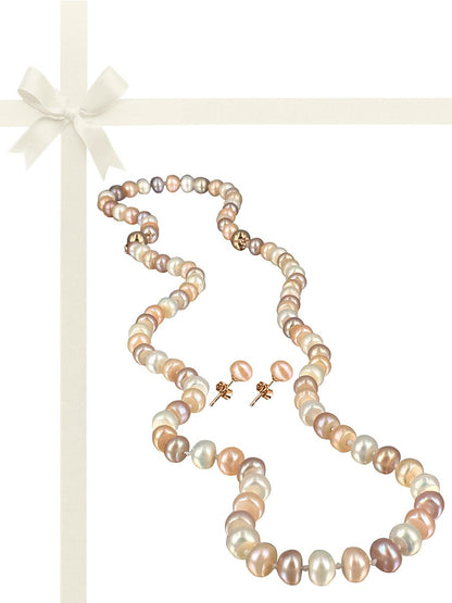 TARA ISLAND COLLECTION 7-8mm Pearl Necklace, Bracelet, & Earring Gift Set - Dawn 2