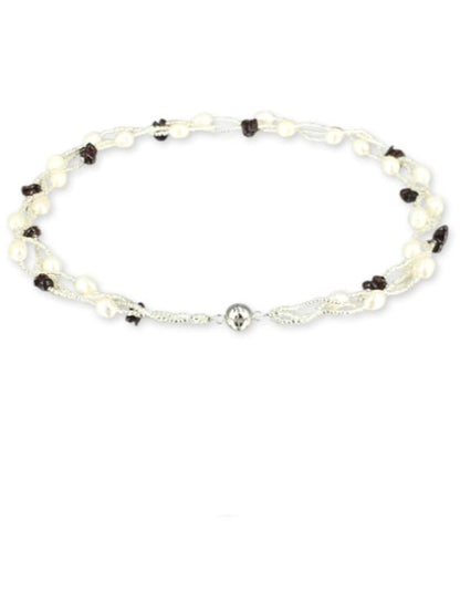 TREASURE ISLAND COLLECTION Garnet & Pearl Versatile Necklace - Avani Jewelry