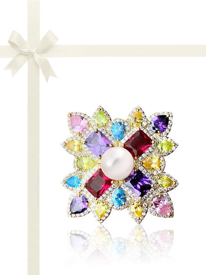 TREASURE ISLAND COLLECTION Victoria Swarovski Encrusted Pearl Brooch & Pendant Gift Set - Avani Jewelry