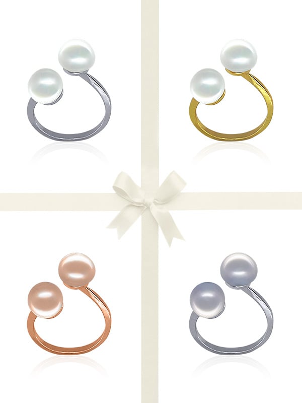 Ultimate Silk Scarf & Adjustable Pearl Ring Gift Set - Avani Jewelry