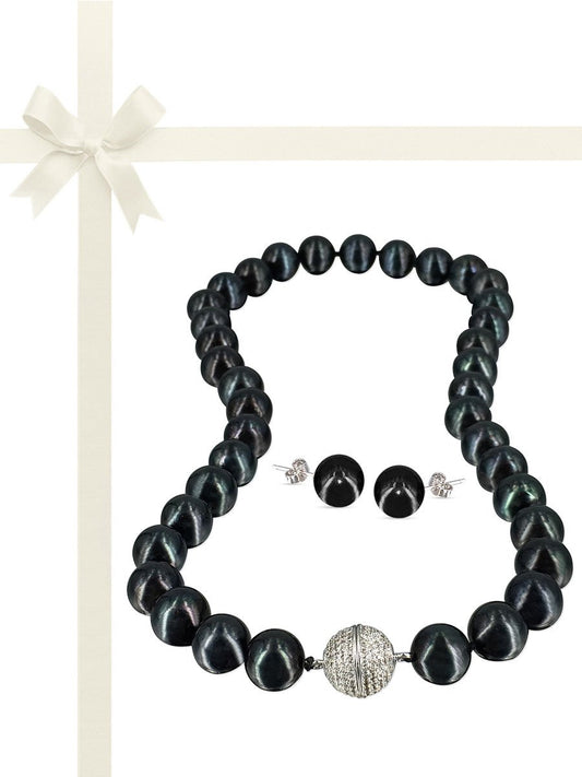 VANUATU COLLECTION 11-12mm Pearl Gift Set - Tango After Dark - Avani Jewelry