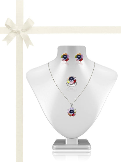 WANDERLUST COLLECTION Kiani Swarovski Encrusted Pearl Jewelry Gift Set - 4