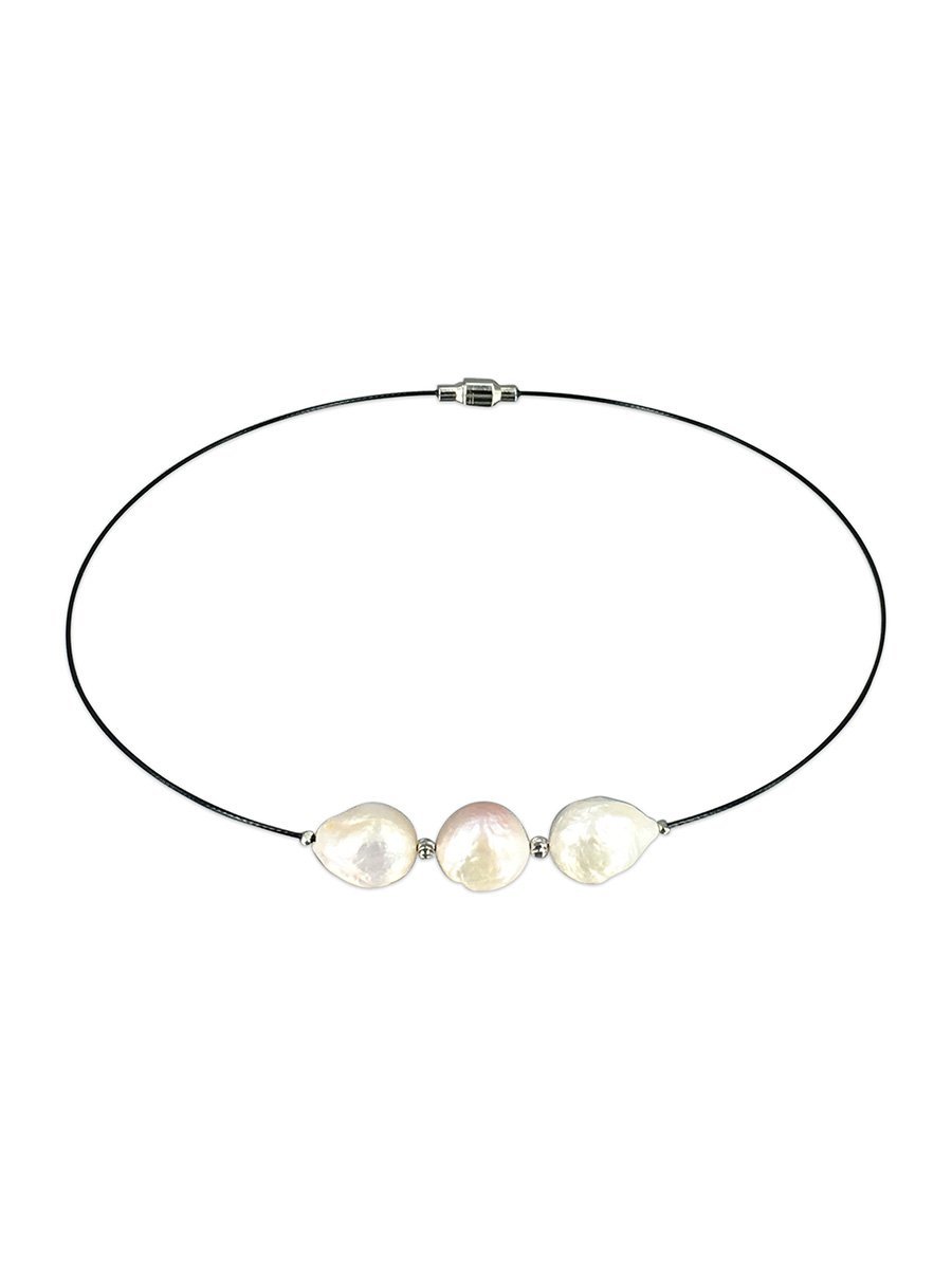WANDERLUST COLLECTION Metallic Ripple Pearl Choker - Avani Jewelry
